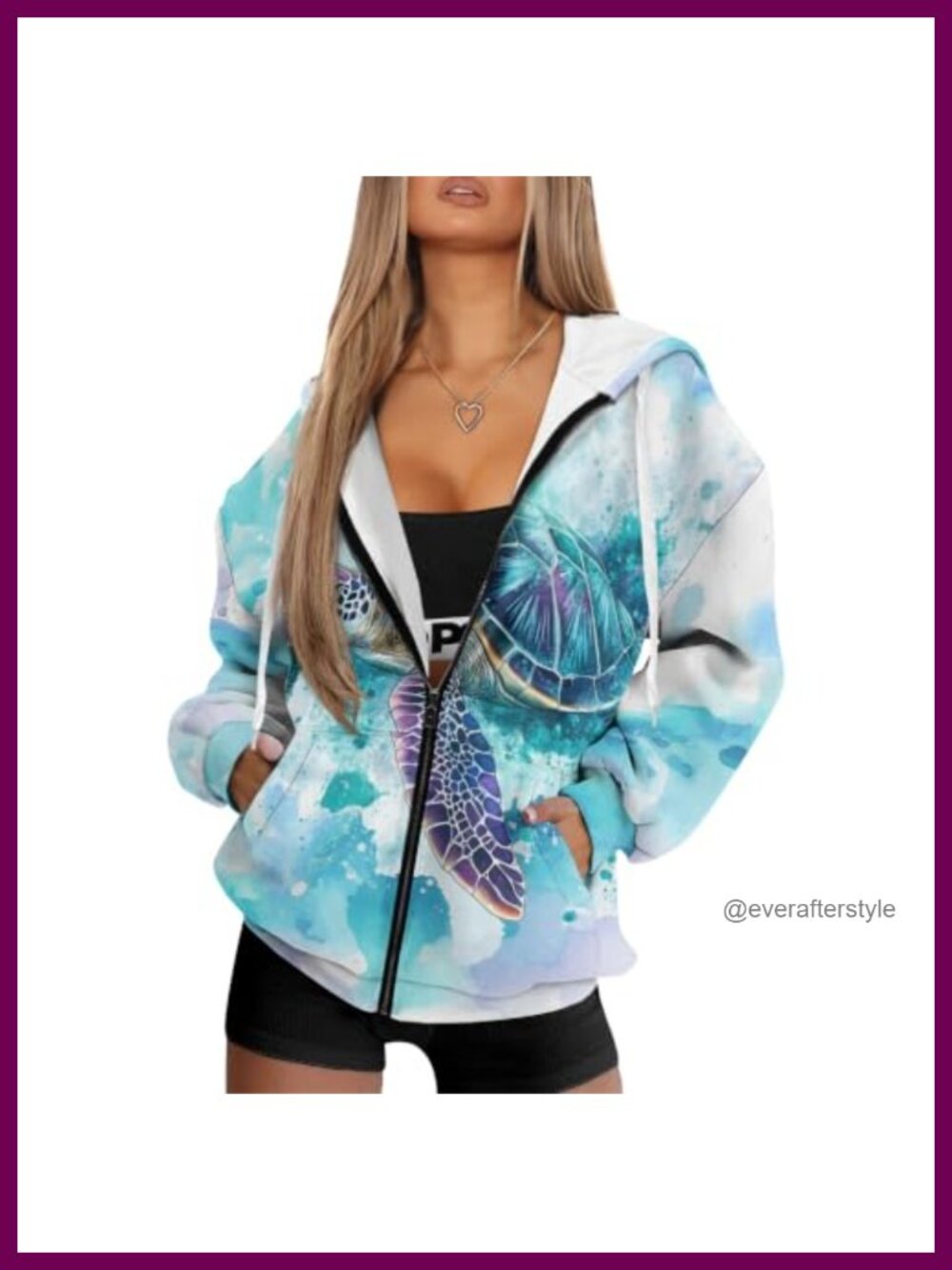 Women's Oversized Zip Up Hoodie Polyester Full Zip Sweatshirt